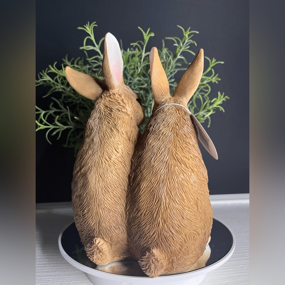 Easter Bunny Rabbit Family Of Three Tabletop Spring Decor NWT - Picture 4 of 4